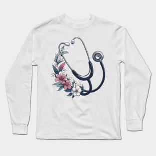 Flower Stethoscope Long Sleeve T-Shirt